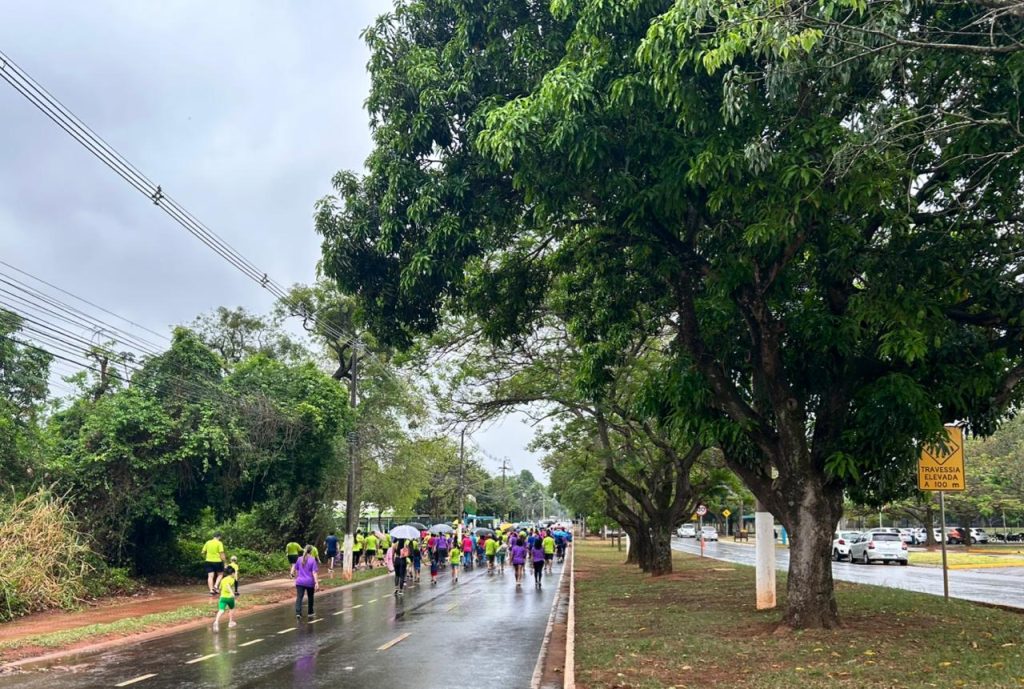 Pessoas na caminhada.