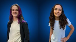 Imagem de capa com estudantes Rodrigo e Esther que foram medalhistas.