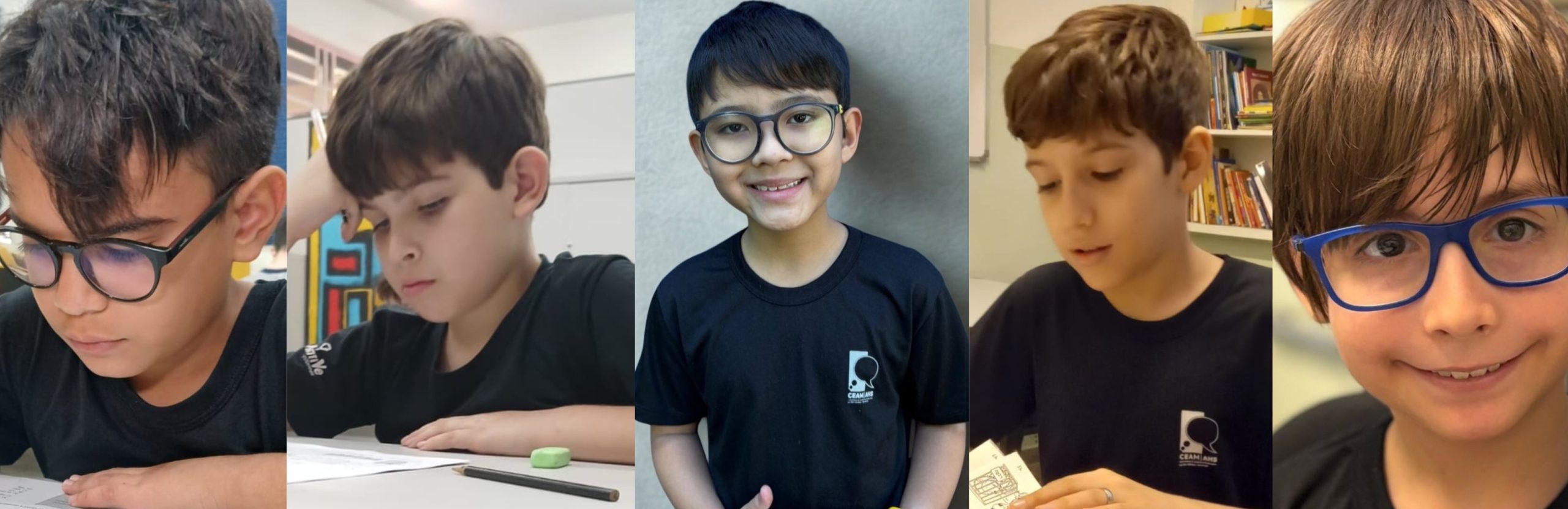 Imagem destacada dos cinco estudantes.