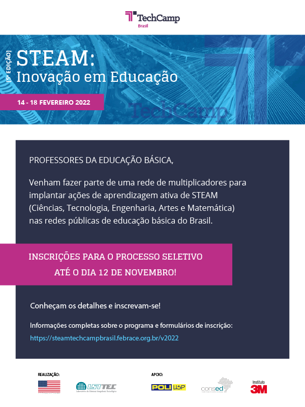 STEAM TechCamp Brasil abre inscrições para a 5ª edição – SED